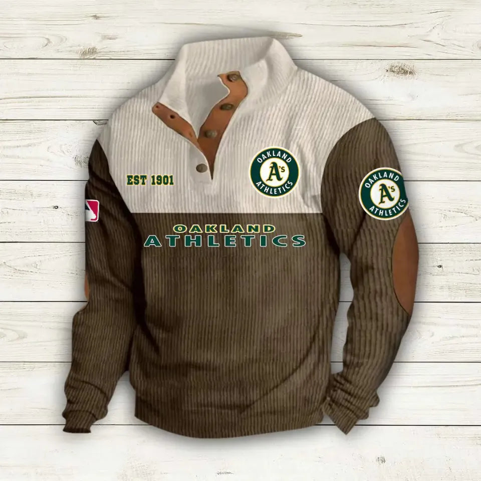 Oakland Athletics Corduroy Stand Collar Sweatshirt