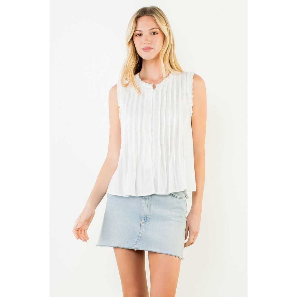Sleeveless Ruffle Detail Top