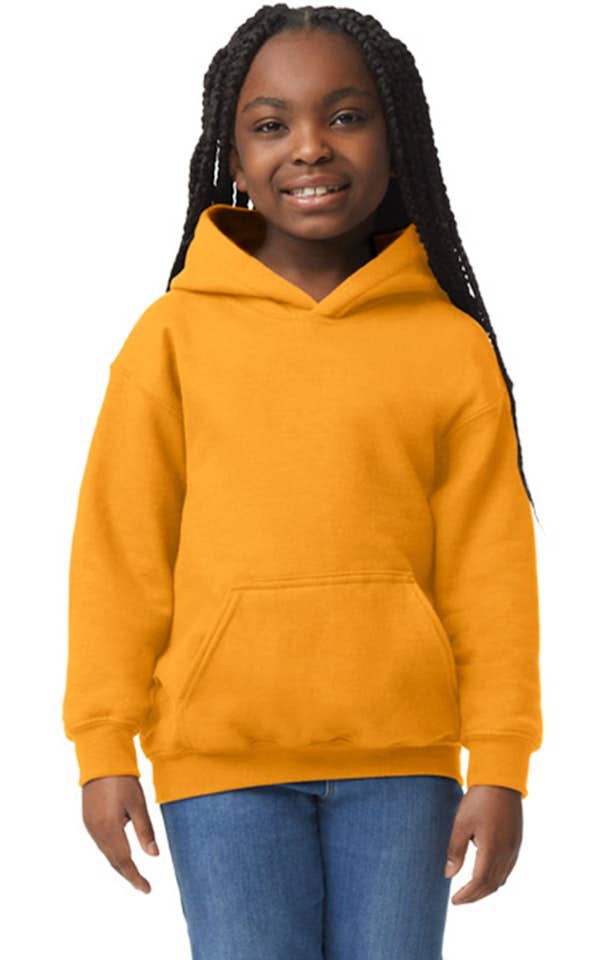 Custom Designed - Hoodie Sweatshirt (Gold) Youth, Gildan, Heavy Blend 50/50 Fleece