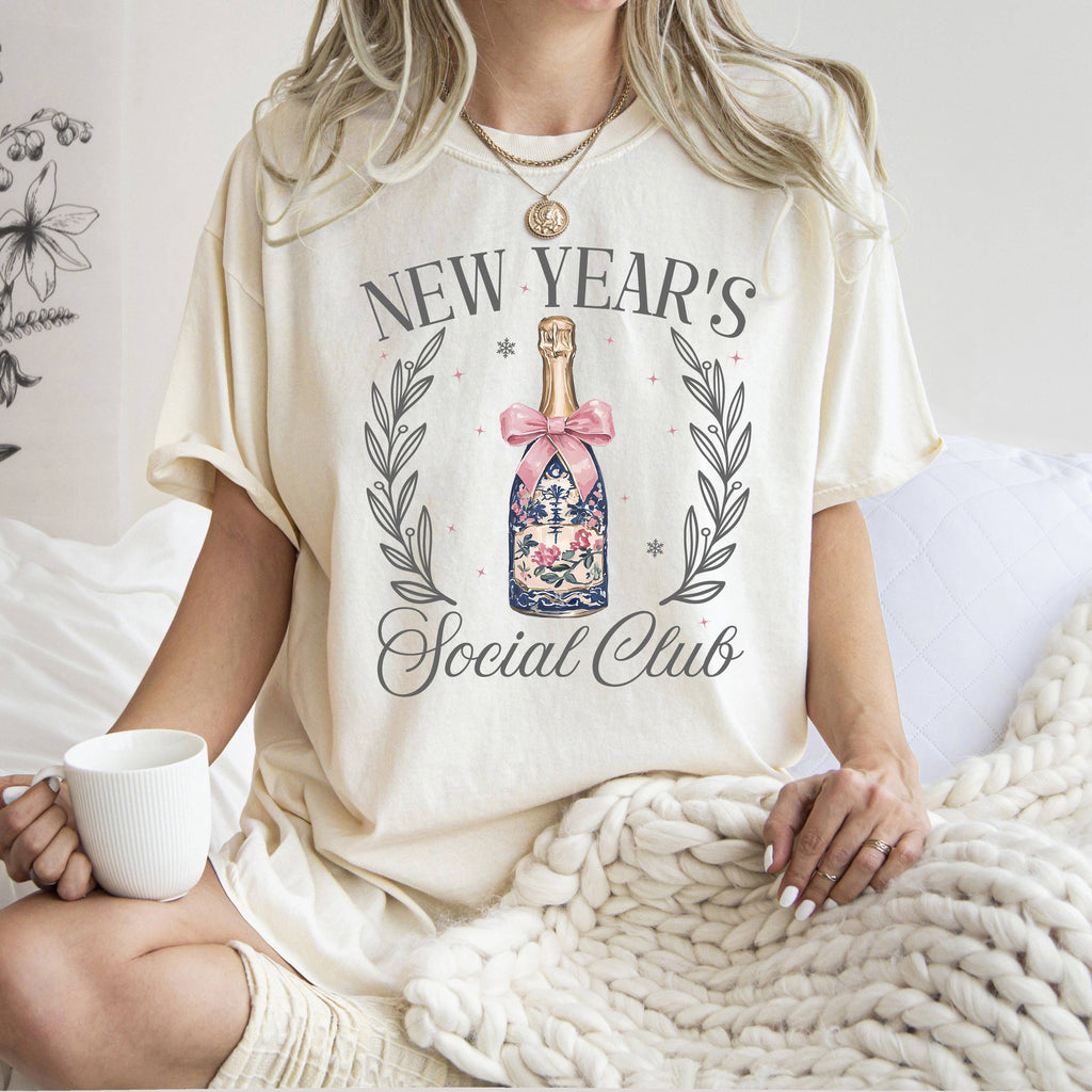 New Years Eve Social Club, Party, Champagne, 2026 T-Shirt