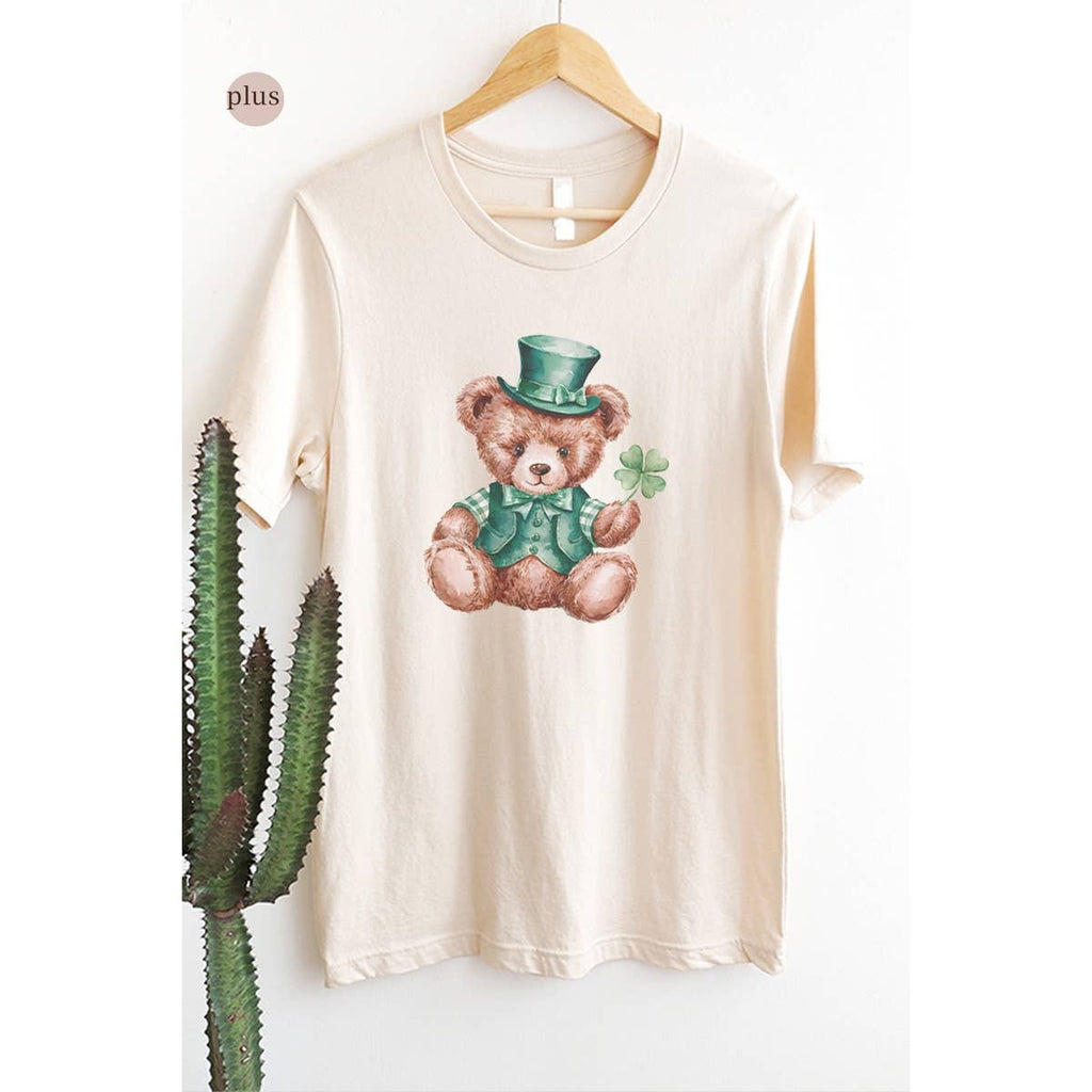 St Patricks Teddy Bear Vintage Graphic Plus Tee