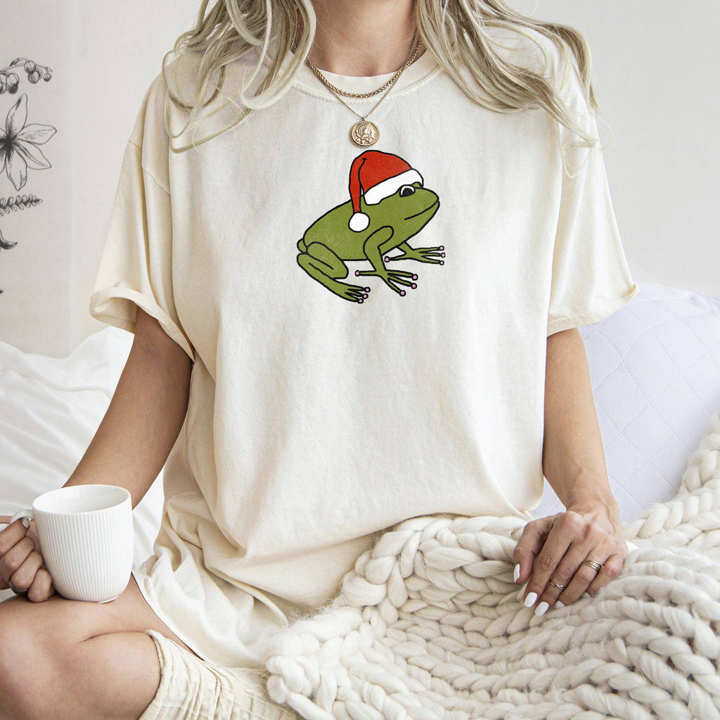 Santa Frog, Christmas, Retro, Trend, Toad, Tshirt