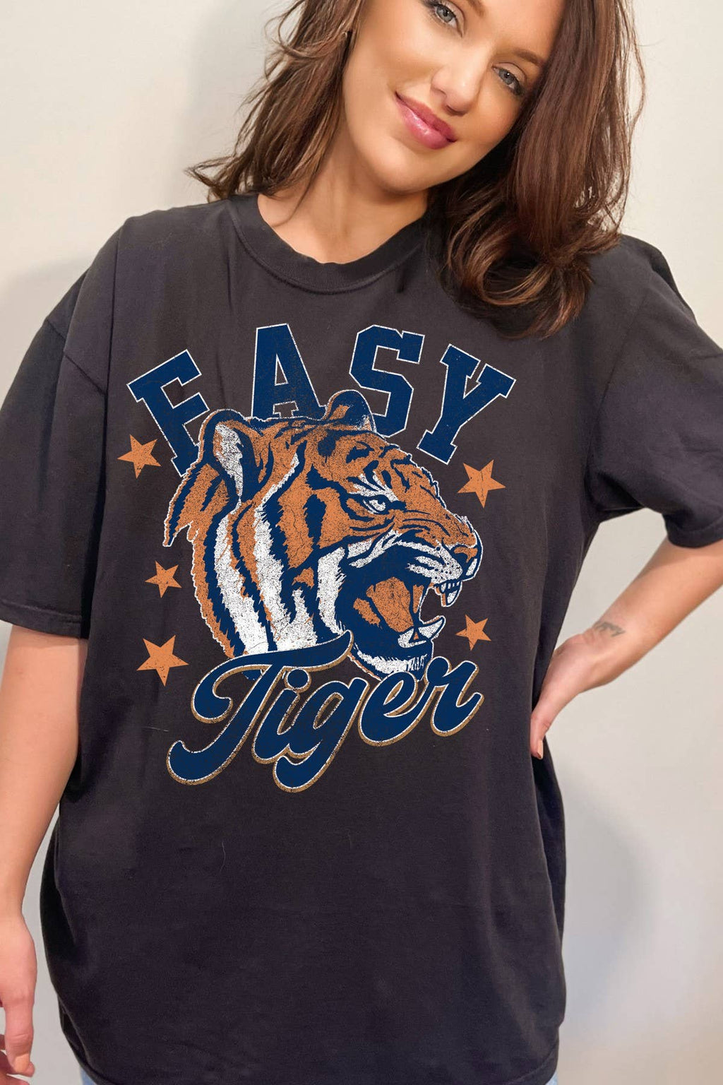 Unisex Oversize - Easy Tiger Graphic Print Top