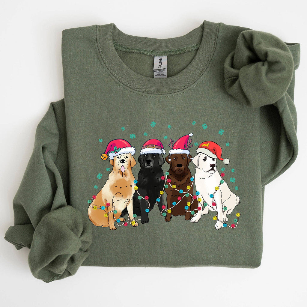 Christmas Dogs, Puppies, Dog Lovers, Santa Winter Sweatshirt