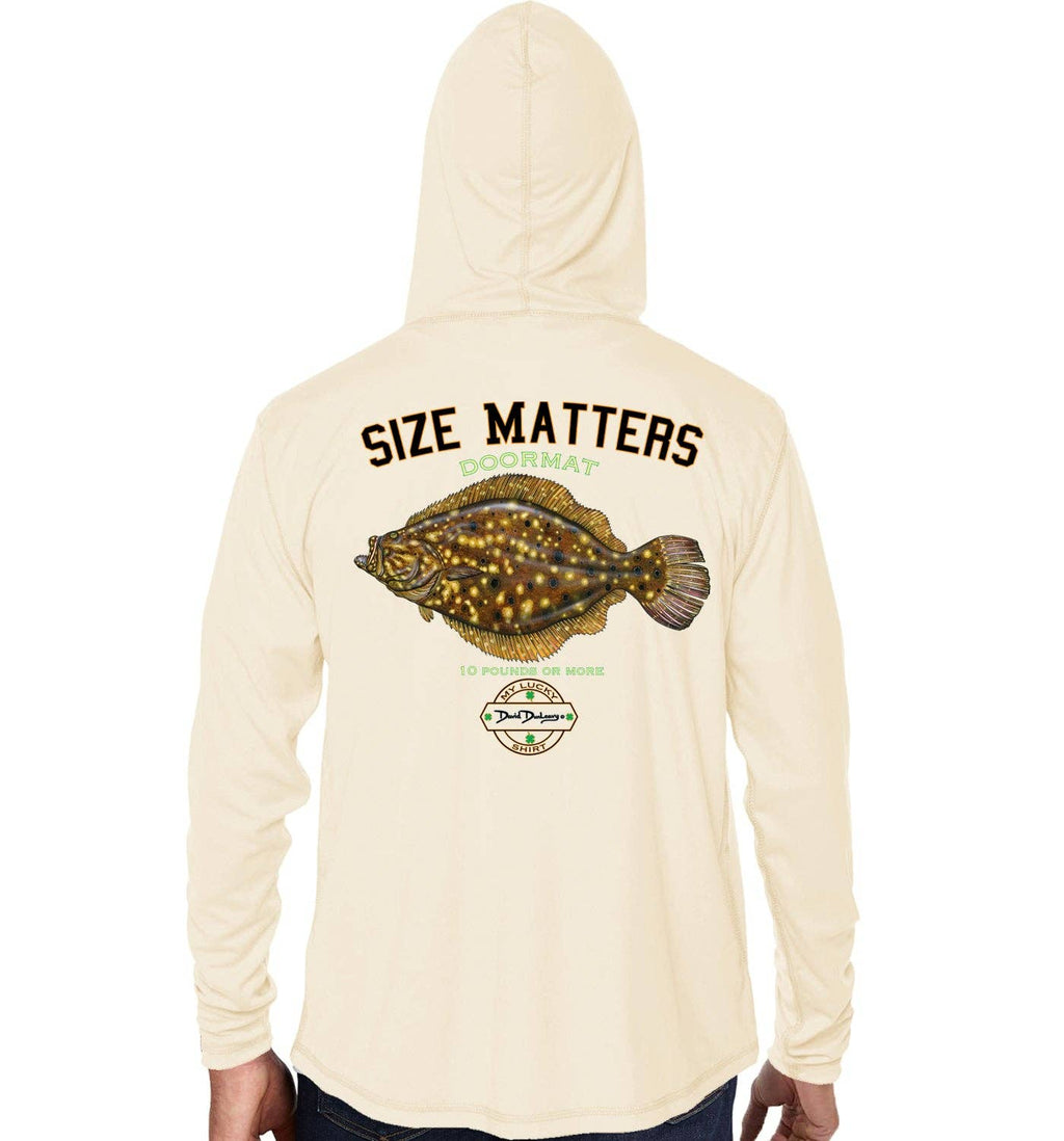 Men's Size Matters Flounder Sandbar Performance Hoodie