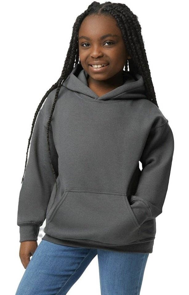 Custom Designed - Hoodie Sweatshirt (Charcoal) Youth, Gildan, Heavy Blend 50/50 Fleece