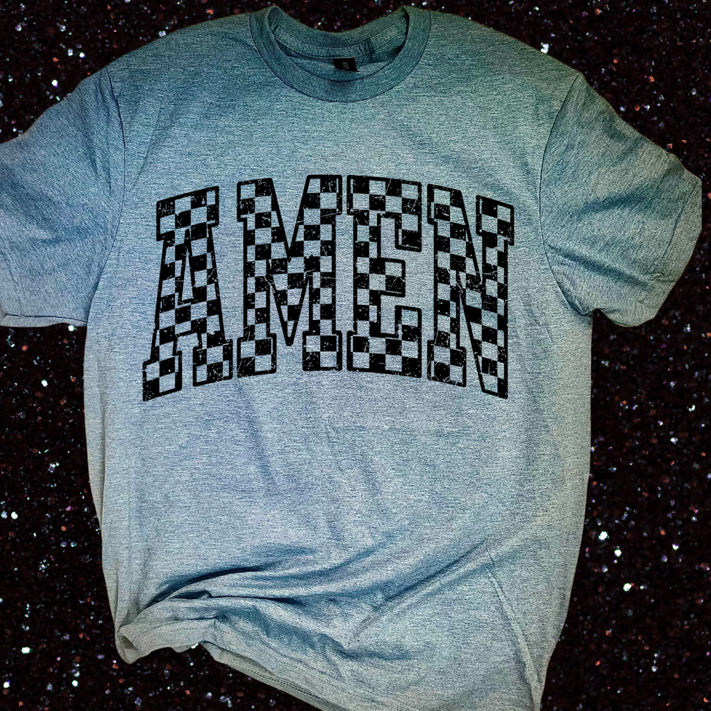 Checkered Amen T-Shirt