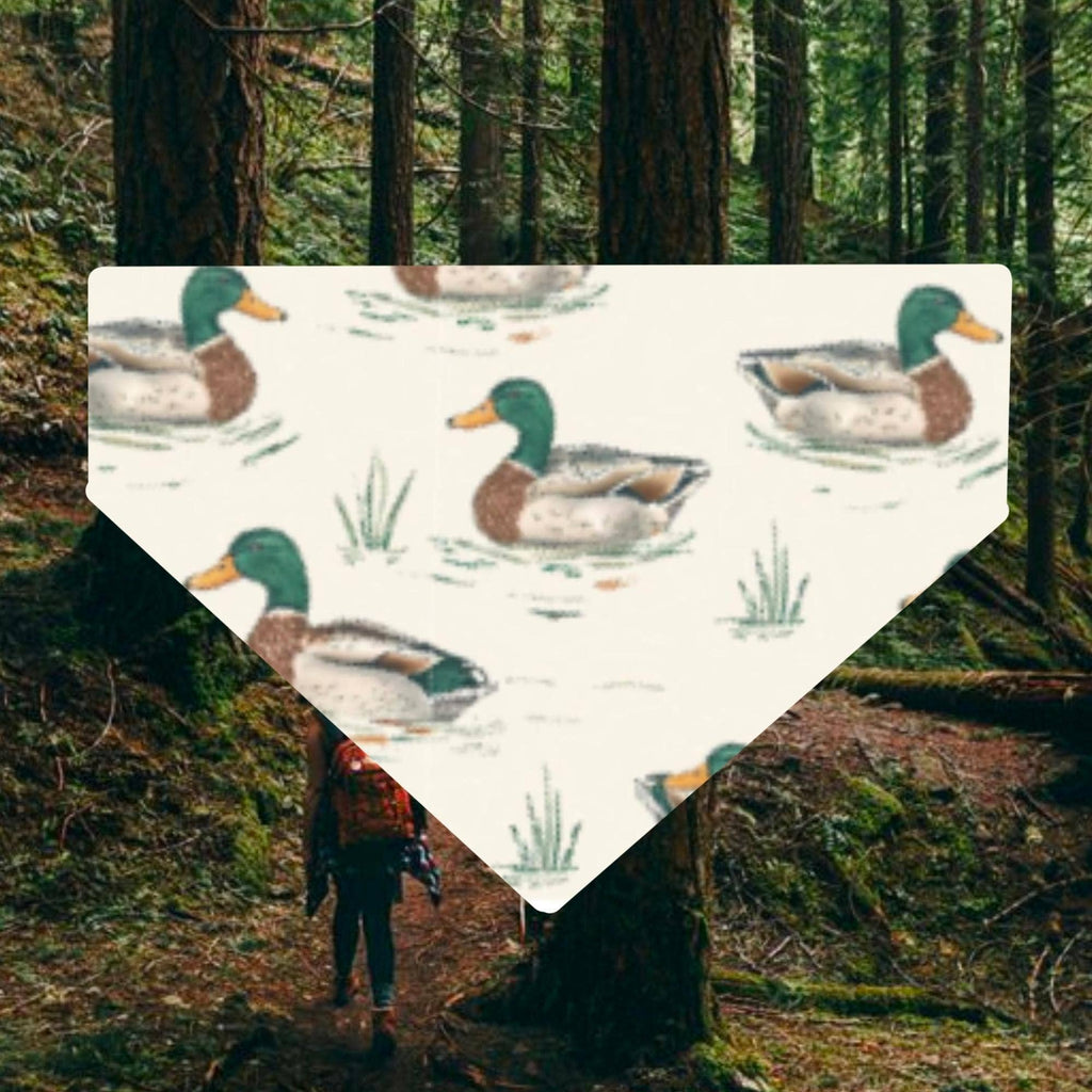 Mallard Duck Patchwork Dog Bandana Over Collar