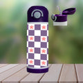 Floral Checkered 12 oz Kids Water Bottle