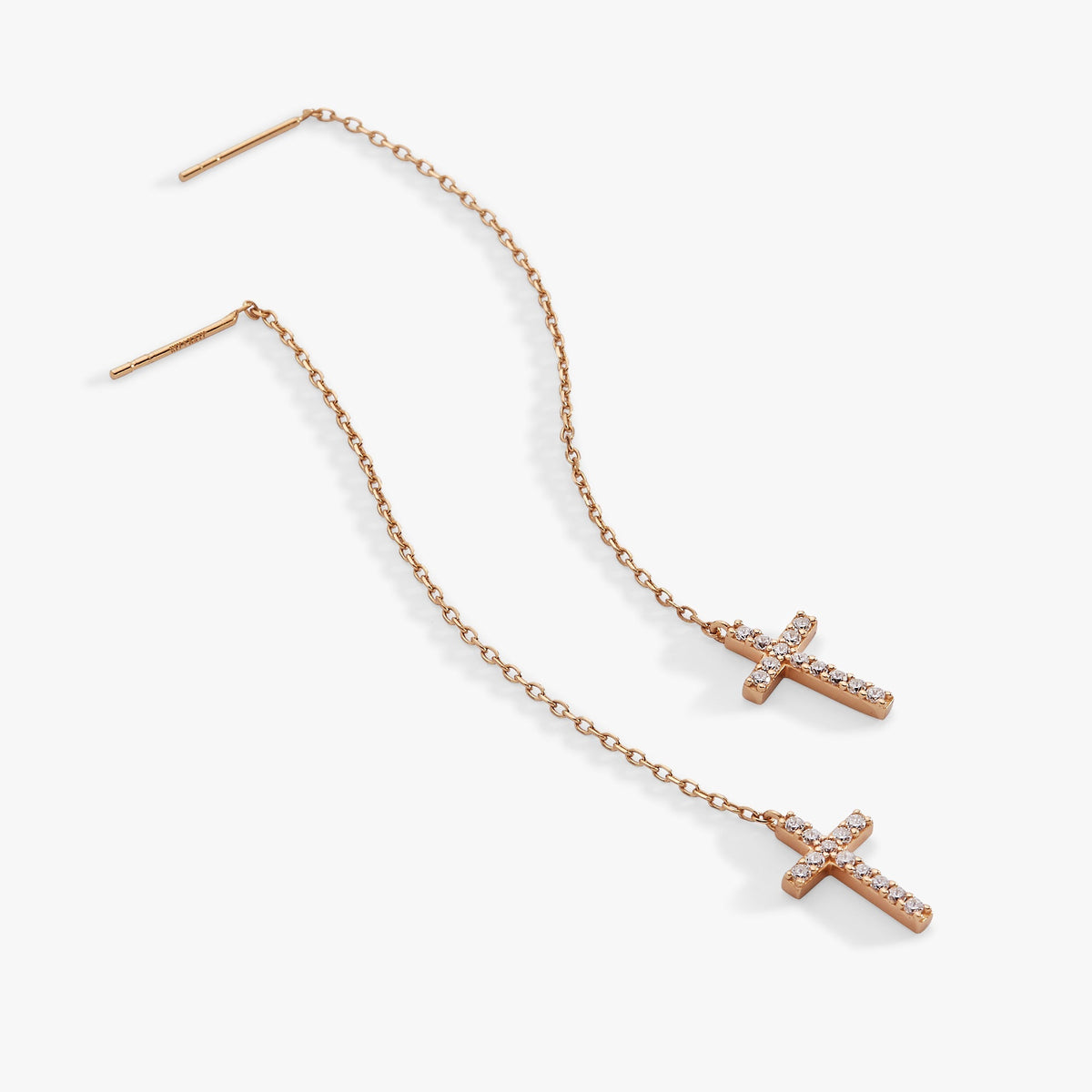Cross Delicate Pave Crystal Threader Earrings T-Shirts