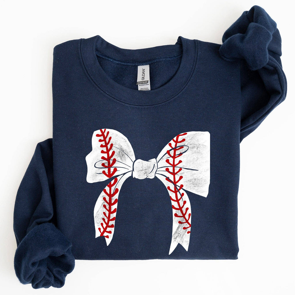 Baseball, Bow, Mom, Mother's Day Sweatshirt
