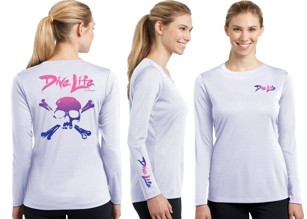 Women’S Performance Dive Life Skull Long Sleeve