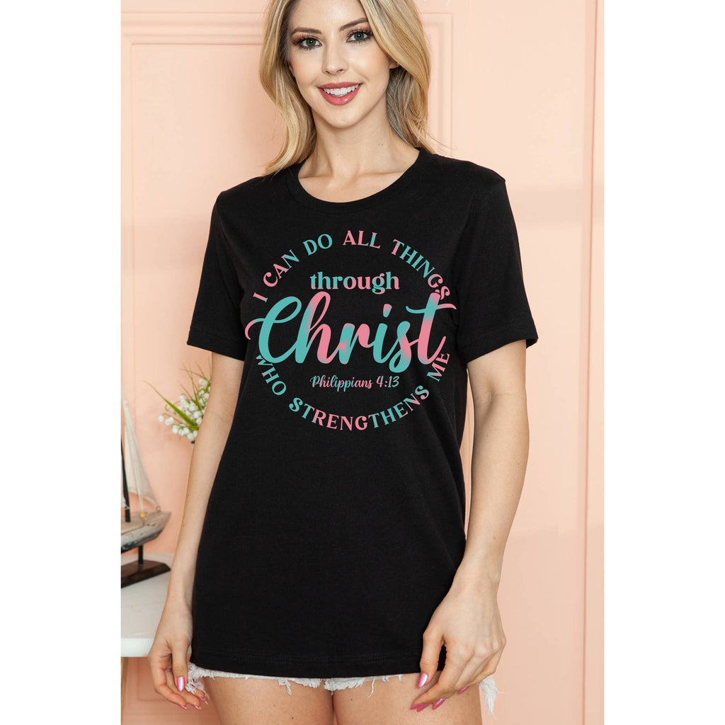 Christ Philippians 4 13 Short Sleeve Tee