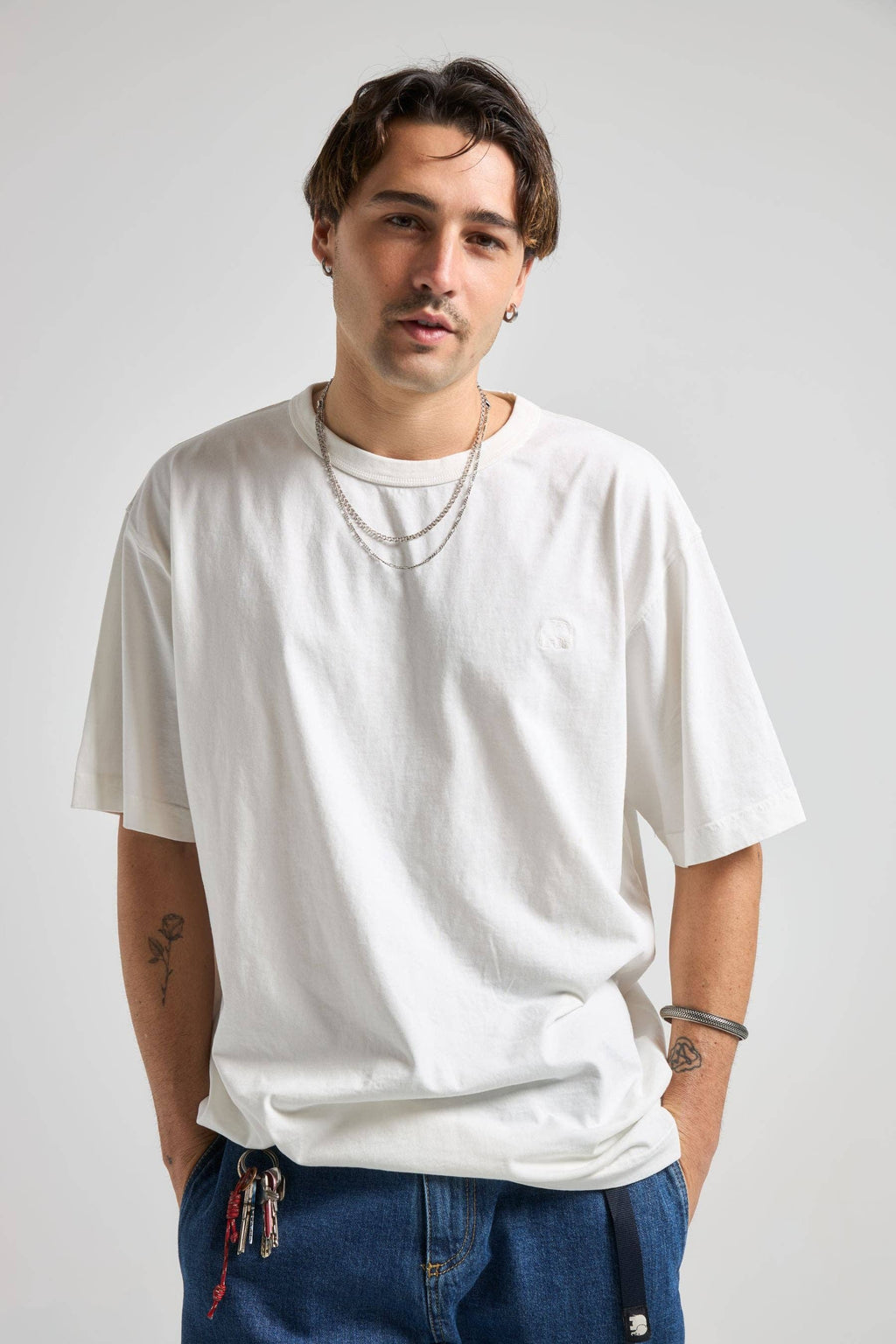 Essential Sunwashed Heavyweight Oversized T-Shirt Foam White