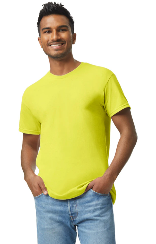 Custom Designed - T-Shirts (Safety Green) Adult, Gildan, Cotton