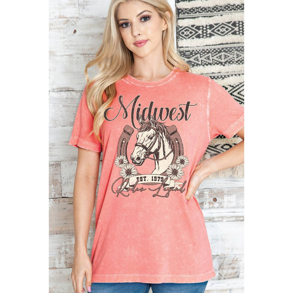 Midwest Rodeo Legend Mineral Wash T Shirt
