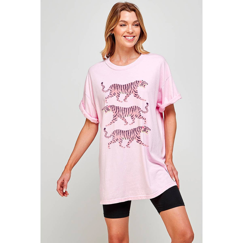 Tigers Vintage   Graphic  Oversized Tee