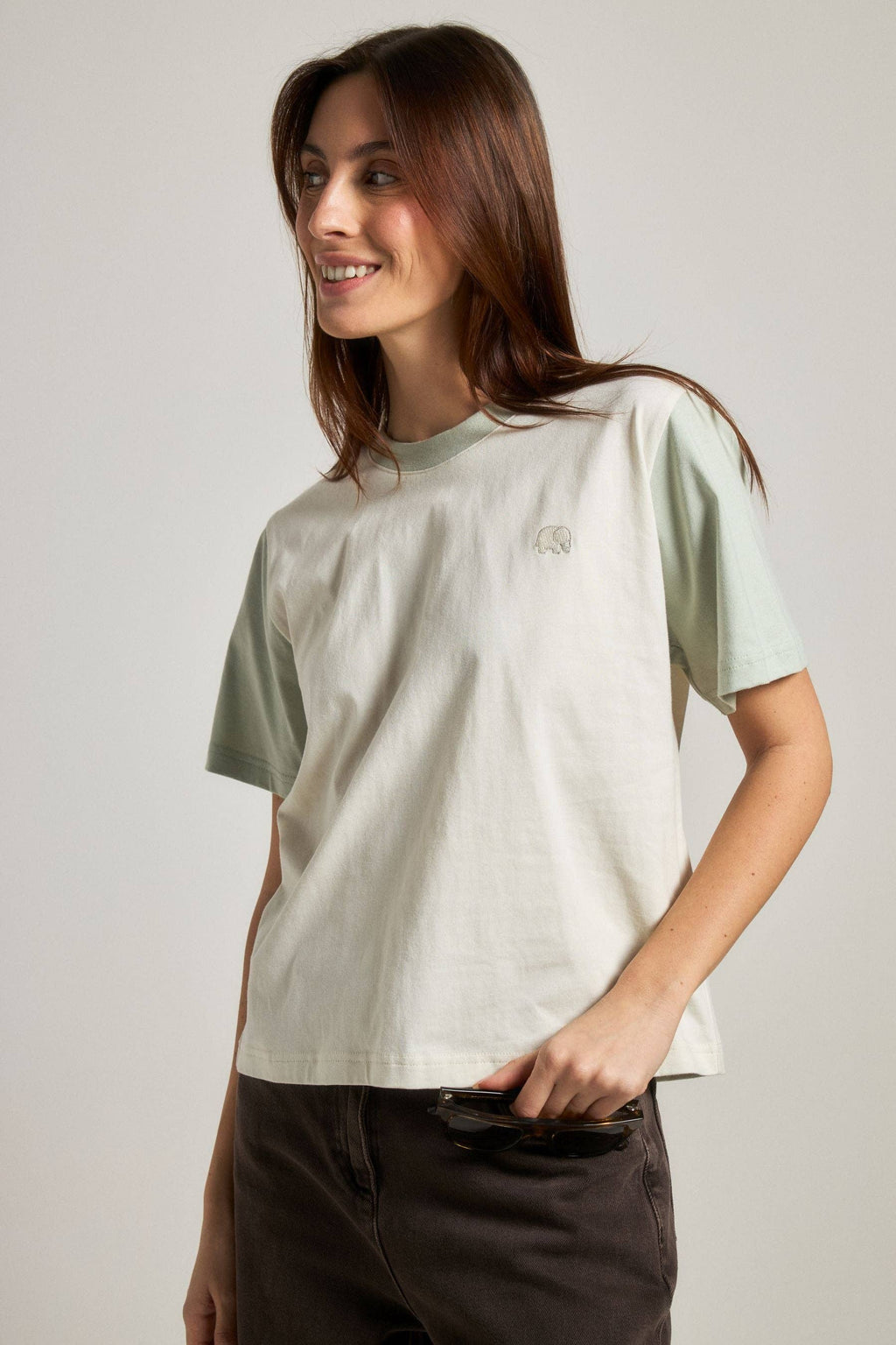 Women’S Color Block T-Shirt Sea Glass