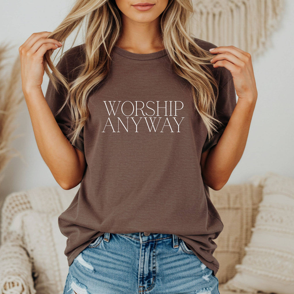 Worship Anyways Christian Tee - Western Fall Graphic Tee
