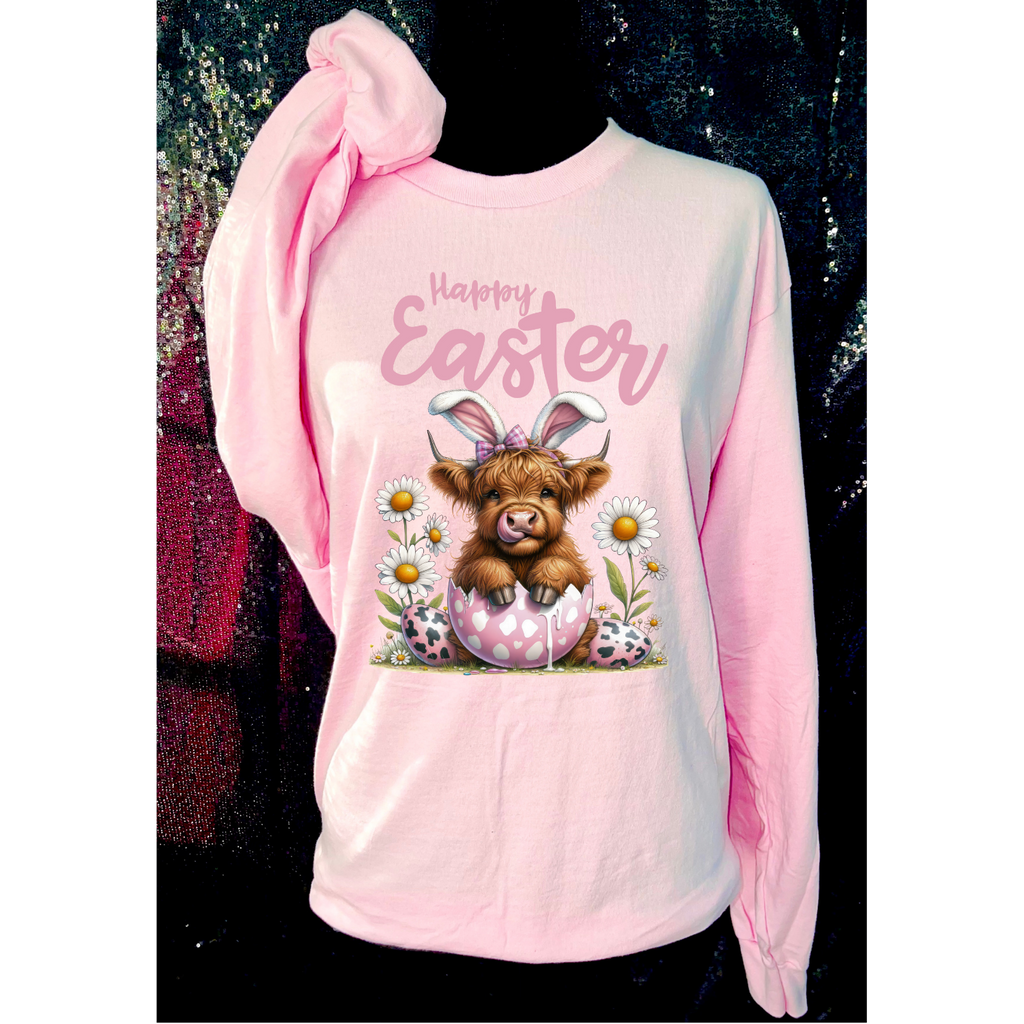 Happy Easter Cute Cow Longsleeve