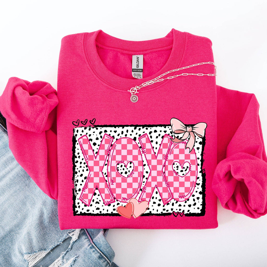 Xoxo, Valentine's Day Dalmatian Print Love Hearts Sweatshirt