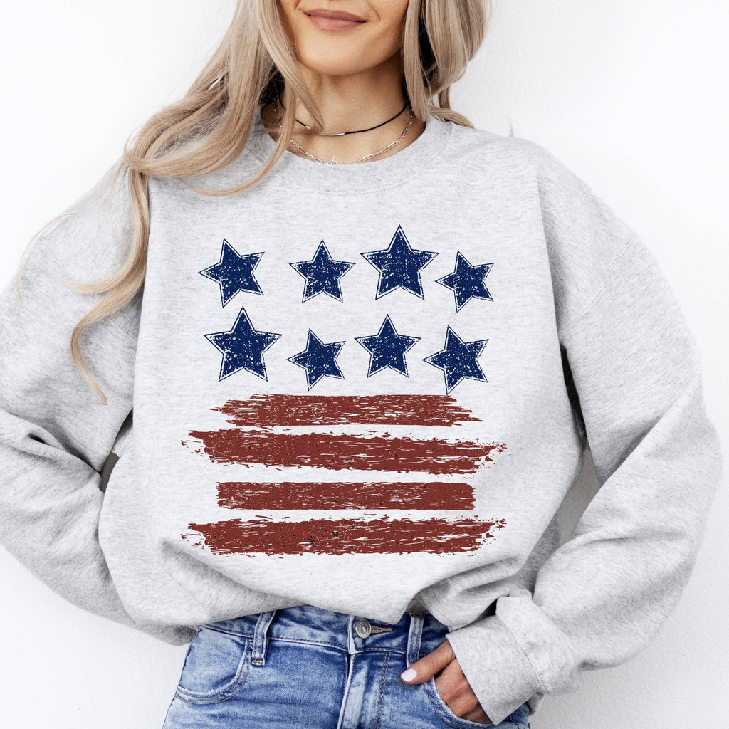 Retro Stars and Stripes Patriotic USA 4th of July Sweatshirt