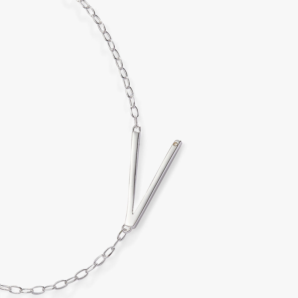 Initial V Precious Elongated Necklace T-Shirts