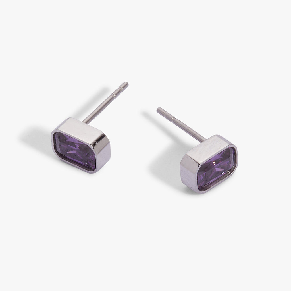 February Emerald Cut Birthstone Stud Earrings T-Shirts