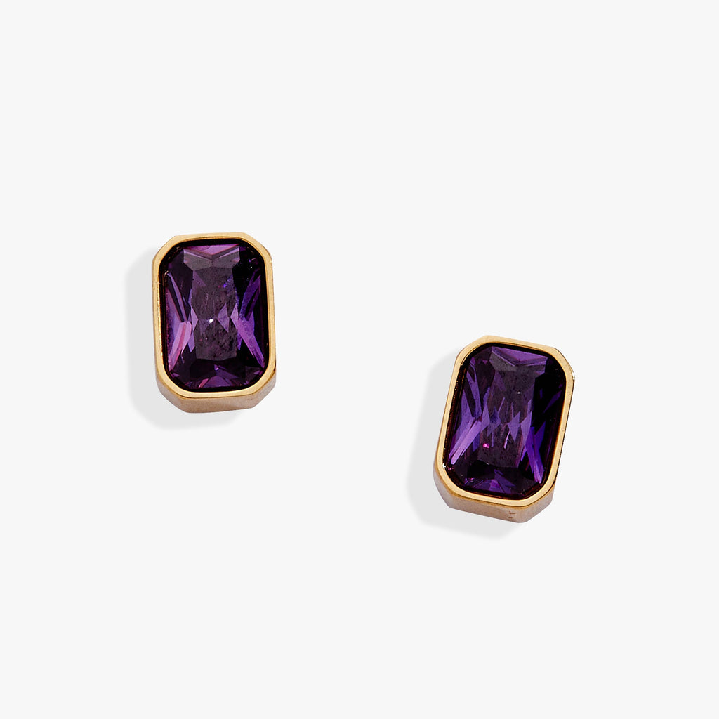 February Emerald Cut Birthstone Stud Earrings T-Shirts