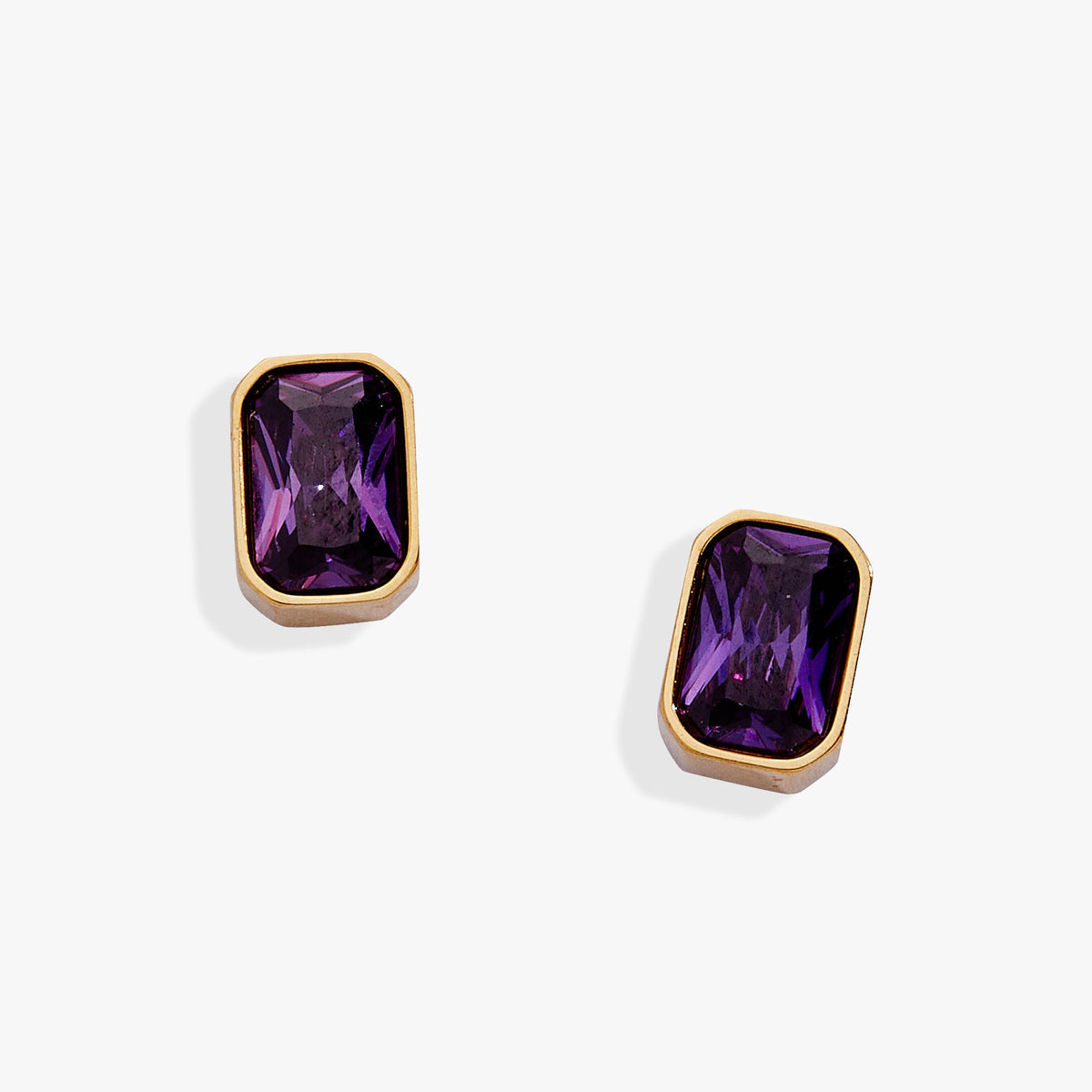 February Emerald Cut Birthstone Stud Earrings T-Shirts