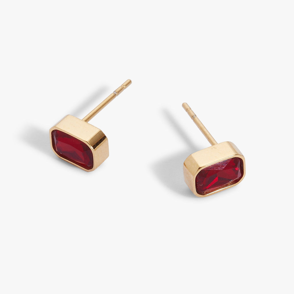 July Emerald Cut Birthstone Stud Earrings T-Shirts