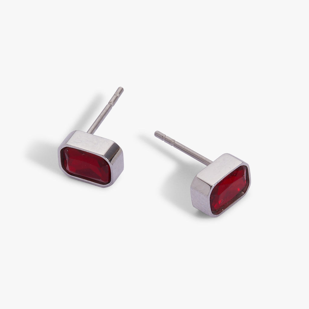 July Emerald Cut Birthstone Stud Earrings T-Shirts