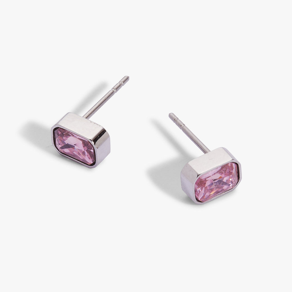 October Emerald Cut Birthstone Stud Earrings T-Shirts