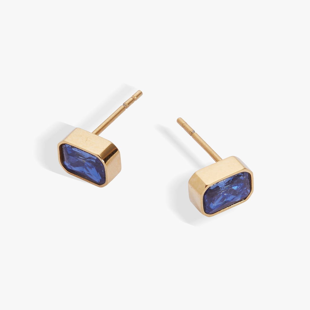 September Emerald Cut Birthstone Stud Earrings T-Shirts