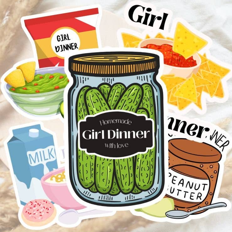 Girl Dinner Removable Vinyl Stickers
