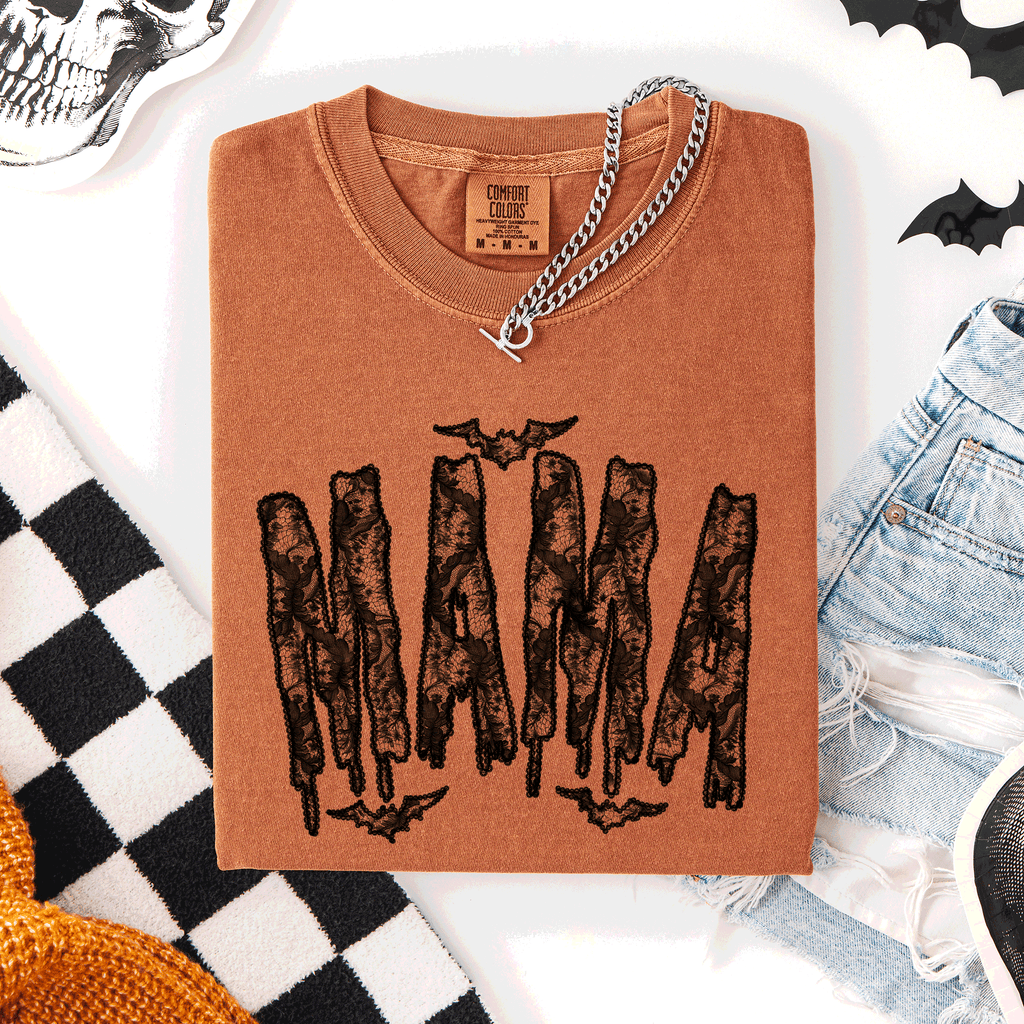 Mama, Faux Lace, Halloween, Coquette, Cute T-Shirt