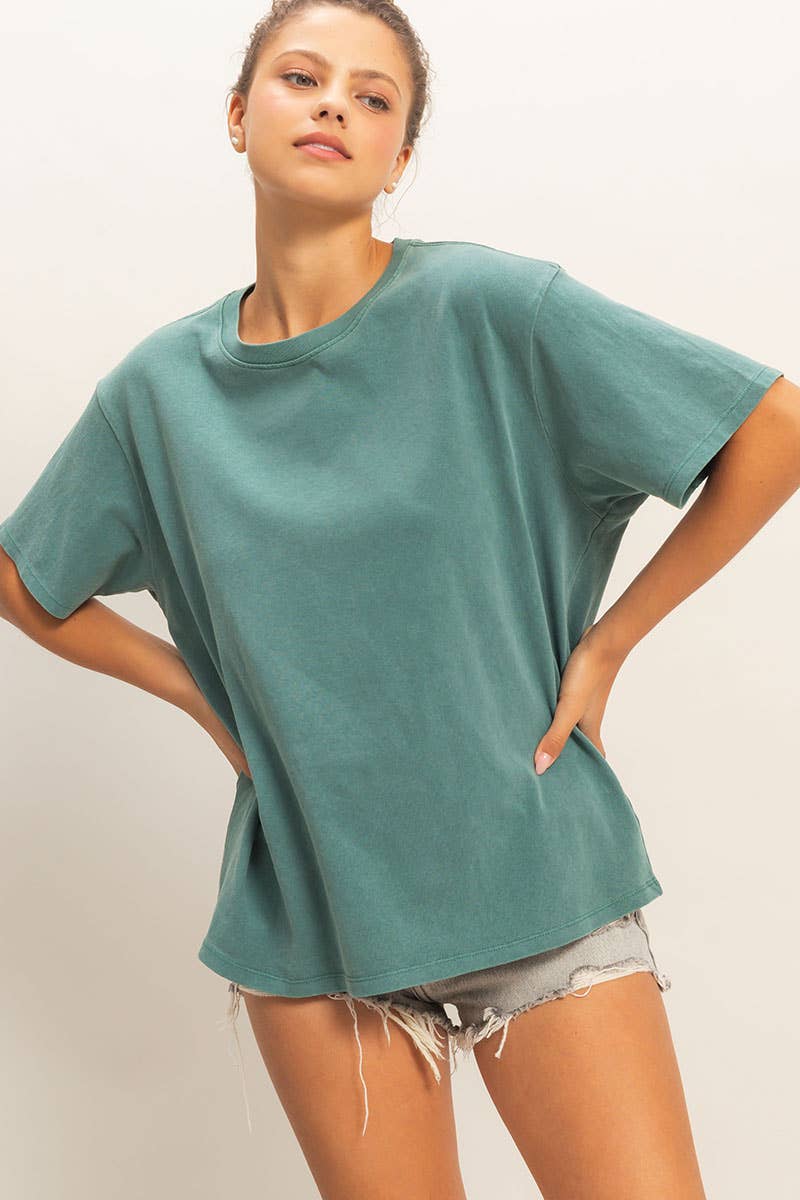 Pigment Dyed Crew Neck T-Shirt