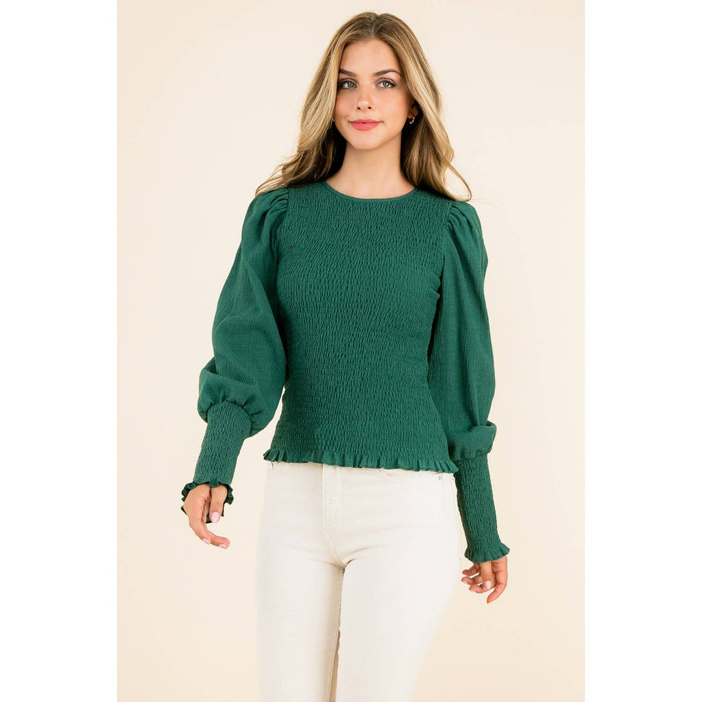 Textured Smocked Blouse
