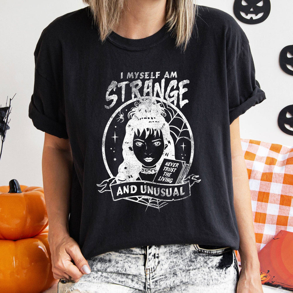 I Myself Am Strange Retro Halloween T-Shirt White Print
