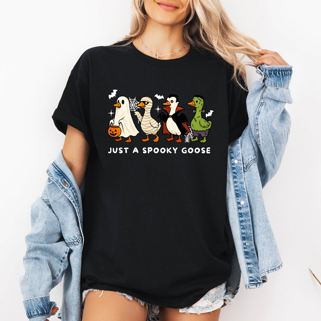 Just A Spooky Goose Vampire, Ghost, Mummy, Halloween Tshirt