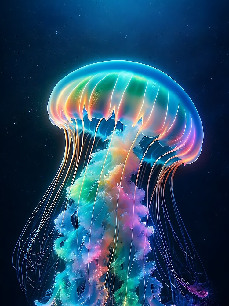 Luminescent Rainbow Jellyfish by FrostyFrisby