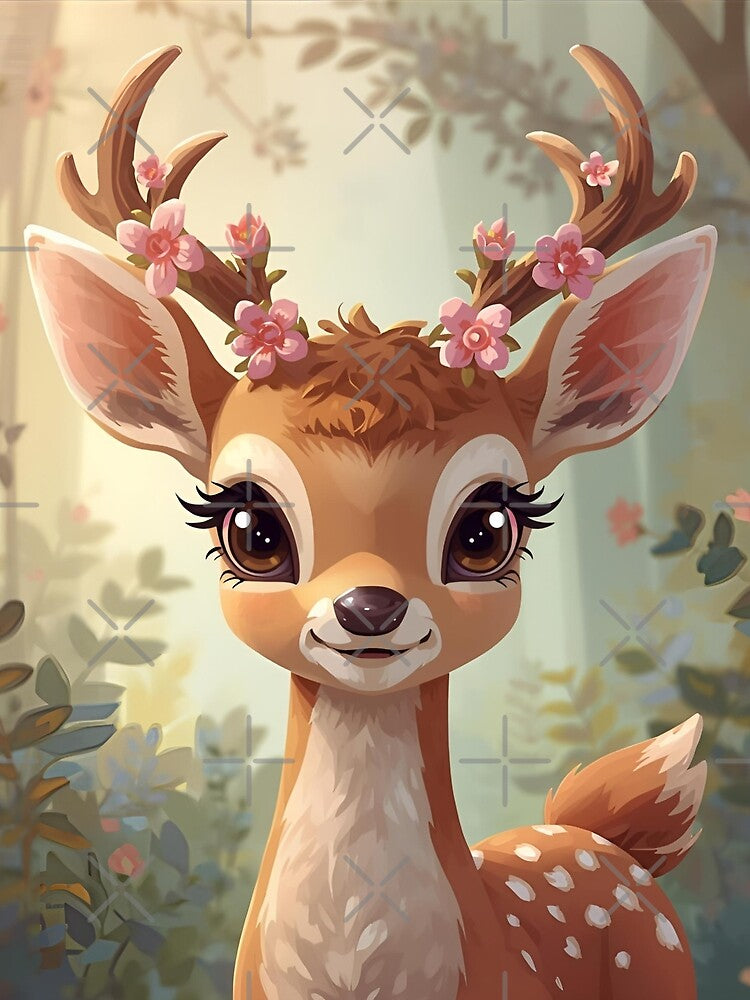 Deer with flower crown by SimonsDesignArt