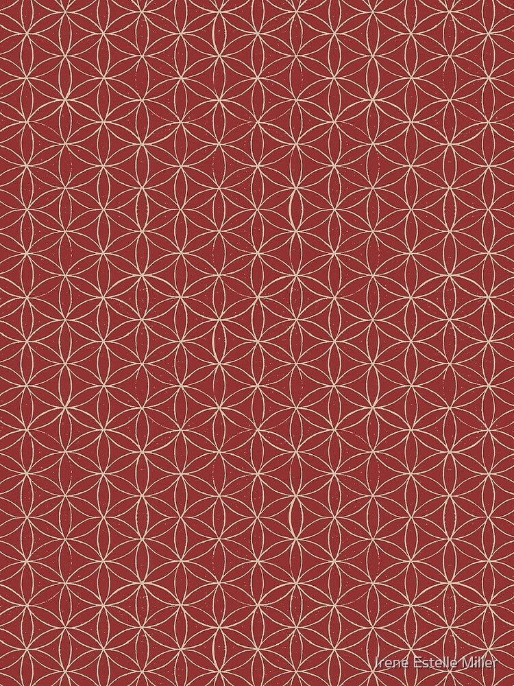 Flower of Life Linocut Pattern - Ruby + Dove by Irene Estelle