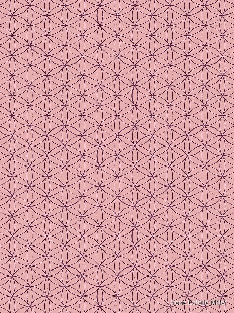 Flower of Life Linocut Pattern - Rose + Beet by Irene Estelle