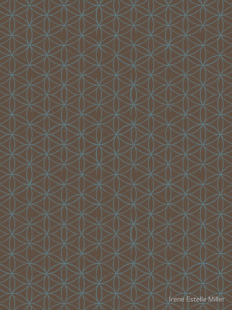 Flower of Life Linocut Pattern - Earth + Peacock by Irene Estelle