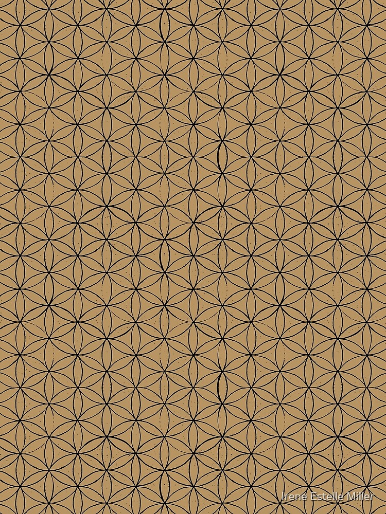 Flower of Life Linocut Pattern - Fawn + Coal by Irene Estelle