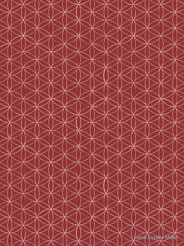 Flower of Life Linocut Pattern - Ruby + Rose by Irene Estelle