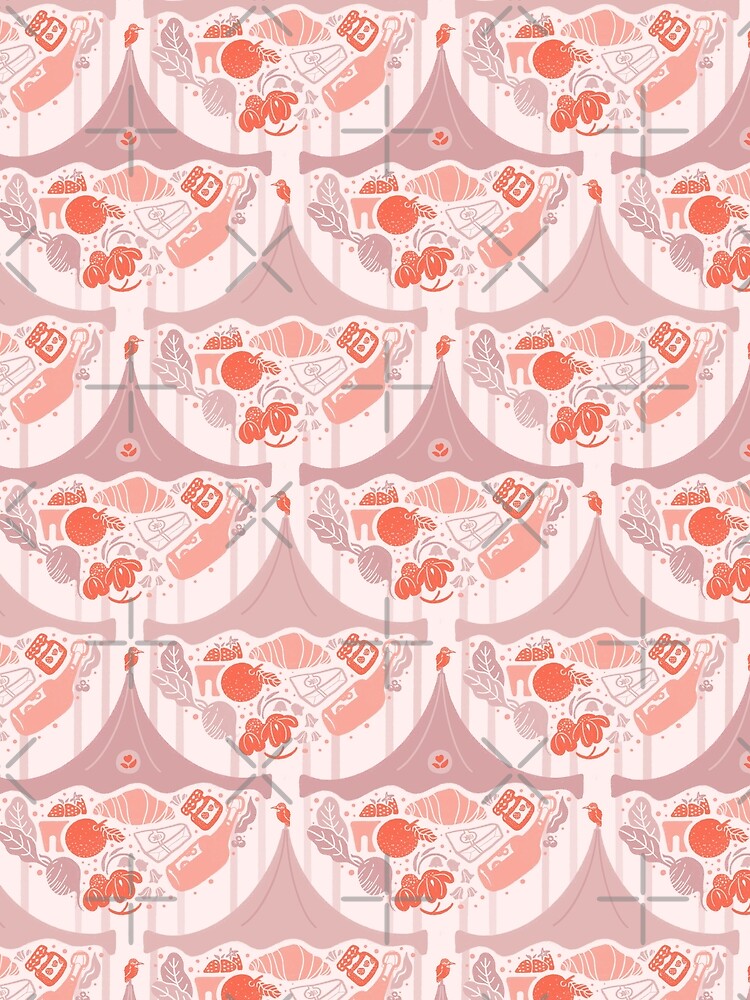 Farmers Food Market with Kingfishers Medallion Blush Pink by HillsandSheep