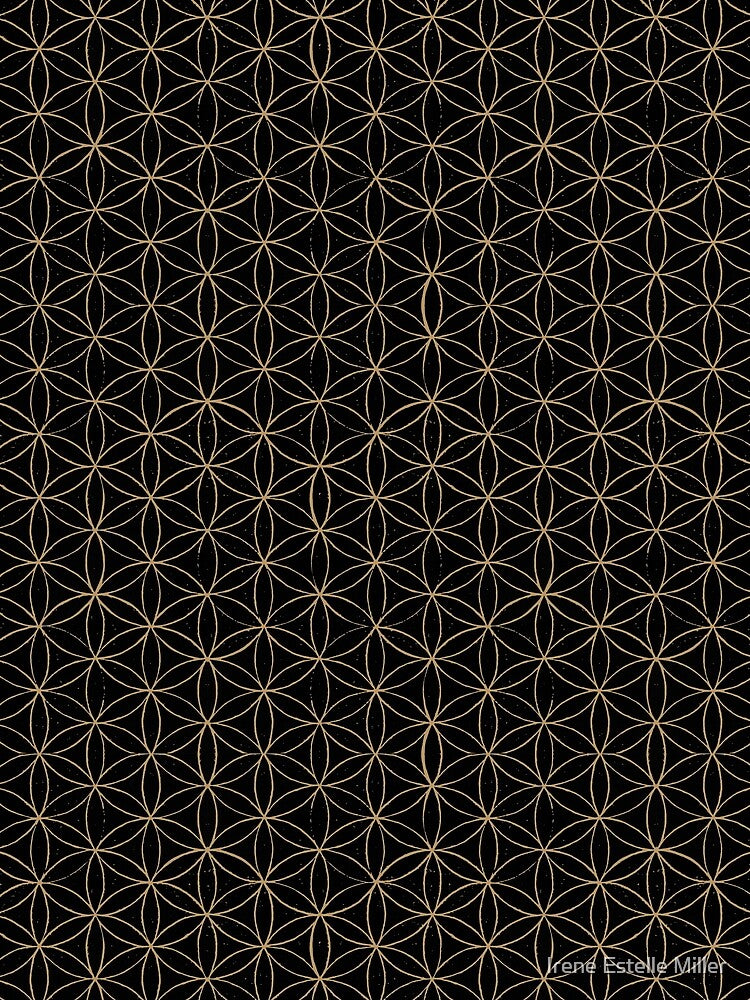 Flower of Life Linocut Pattern - Coal + Fawn by Irene Estelle