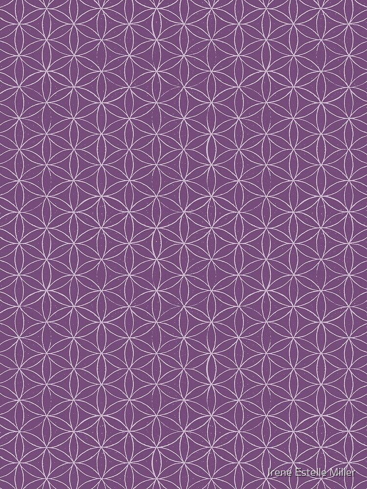 Flower of Life Linocut Pattern - Plum + Dust by Irene Estelle